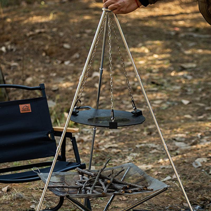 Camping Cooking One Pot - Aluminum Camping Bonfire Tripod Portable Triangle