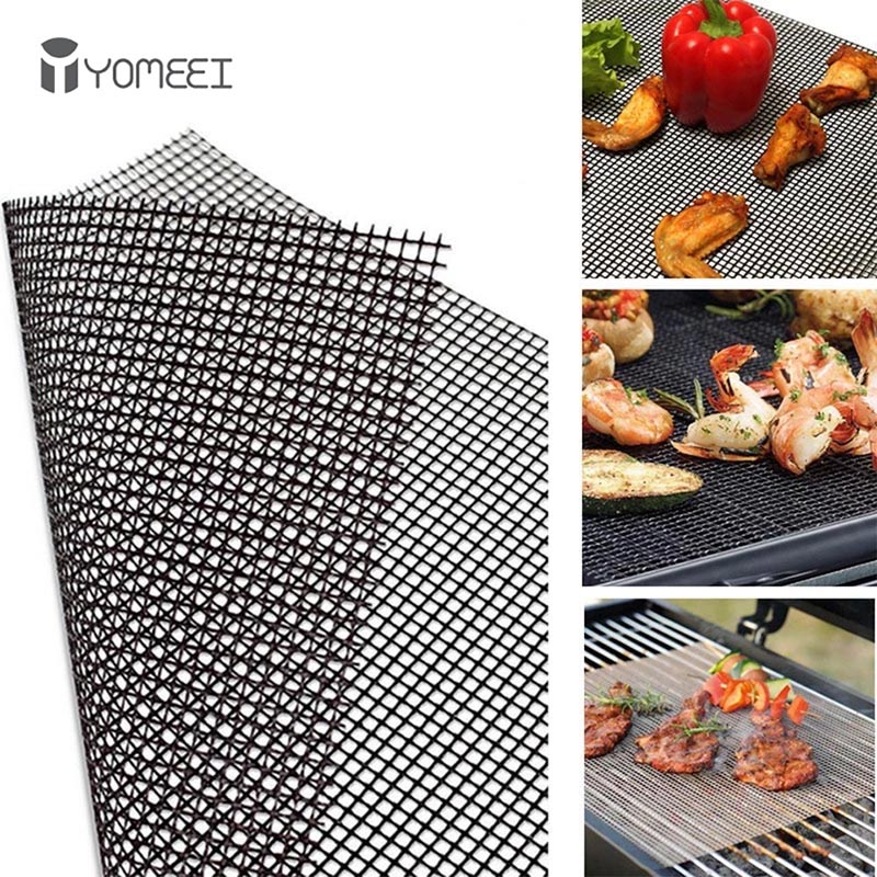 Camping Cooking Mat - YOMEEI 1Pcs Barbecue Grilling Mats Grid