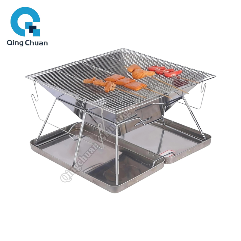 Camping Cooking Fire - Camping Grill Charcoal Stove Folding Stainless
