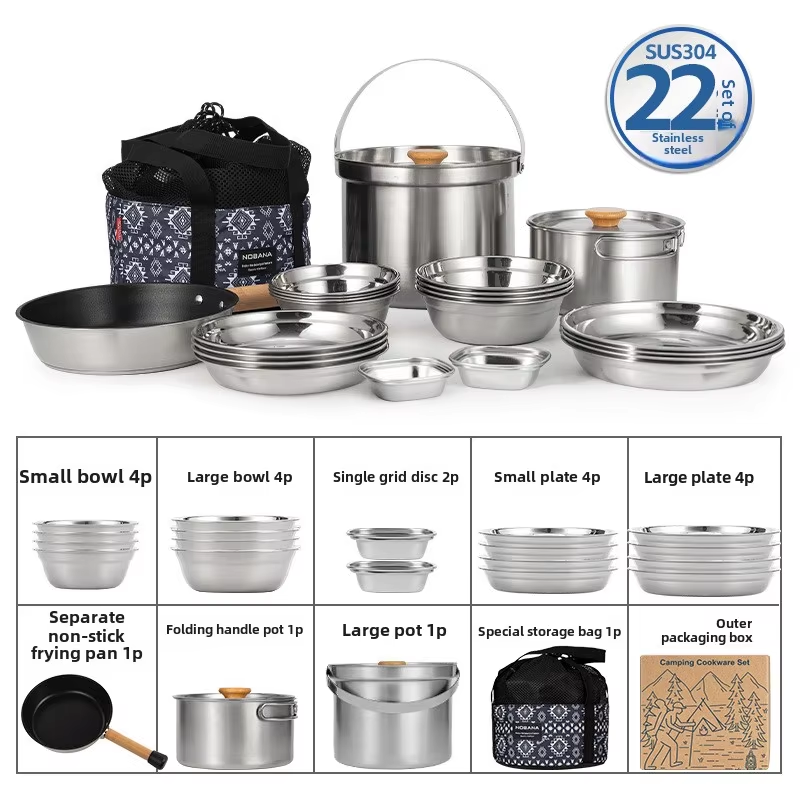 Camping Cooking Mesh - NOBANA Newest Outdoor Stainless Steel Pot
