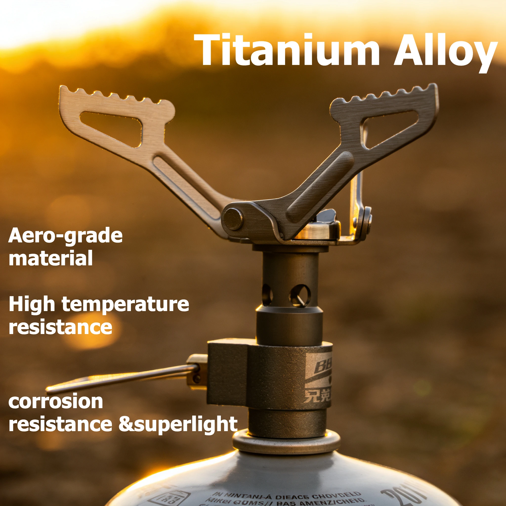 Camping Cooking No Gas - BRS-3000T Titanium Mini Camping Gas Burners