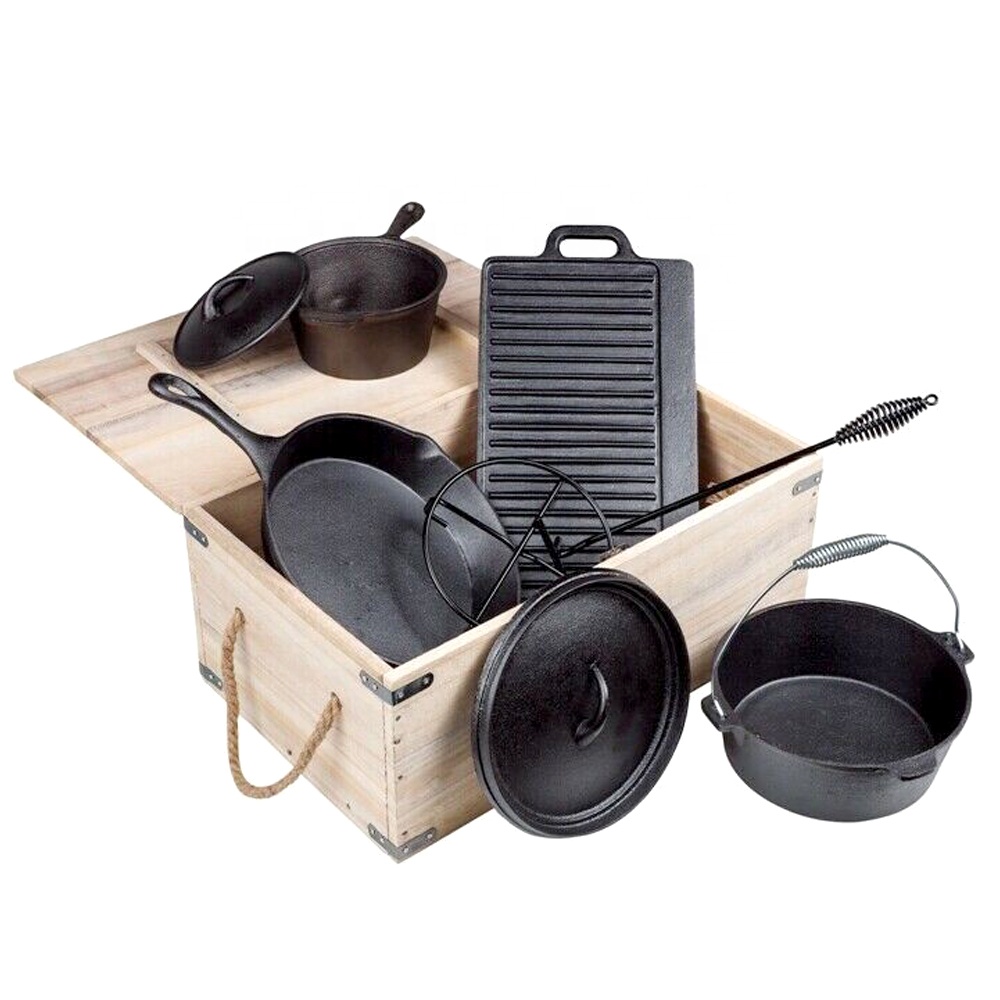 Pre-Seasoned BBQ Heavy Duty Ou - Camping Cooking Dutch Oven 评论和价格