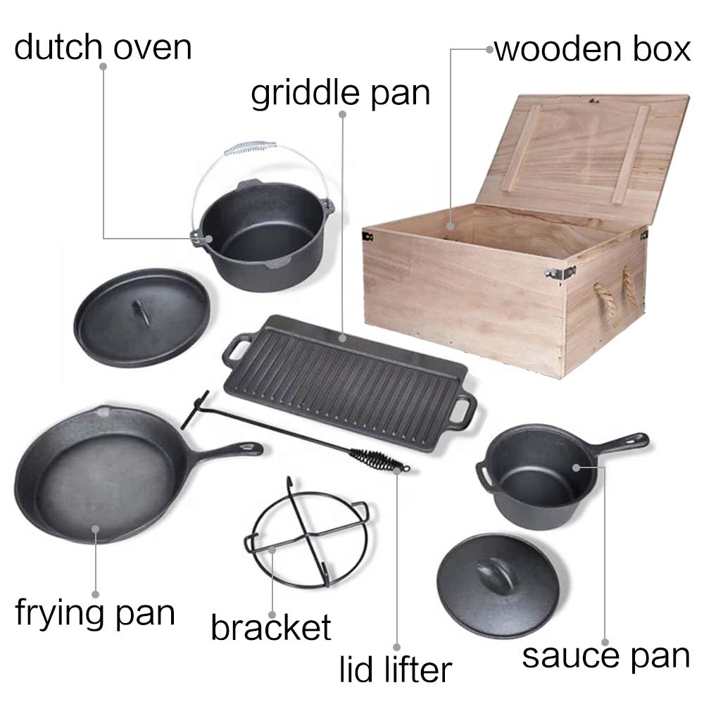Pre-Seasoned BBQ Heavy Duty Ou - Camping Cooking Dutch Oven 评论和价格
