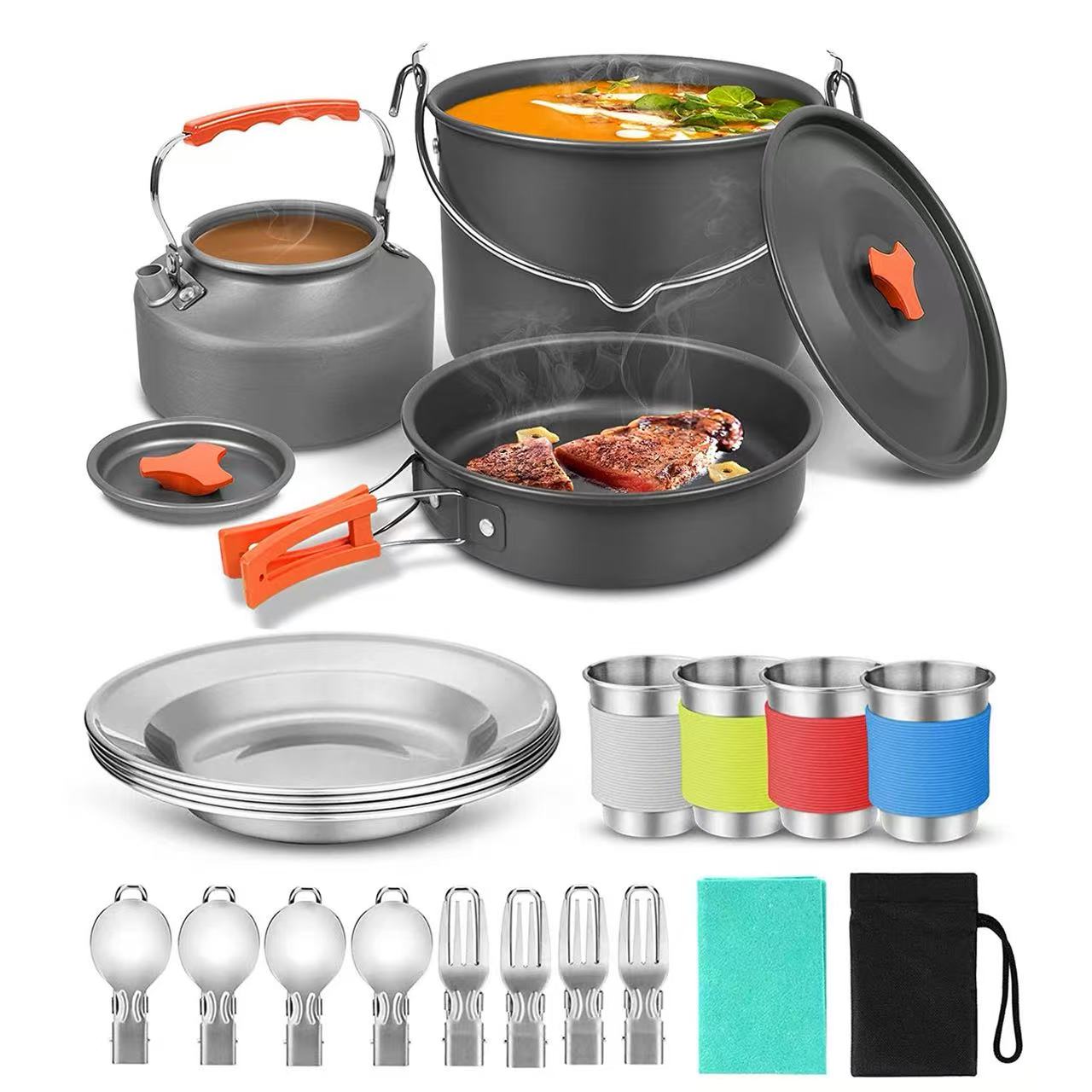 4-5 person aluminum outdoor ca - Camping Cooking One Pot 评论和价格