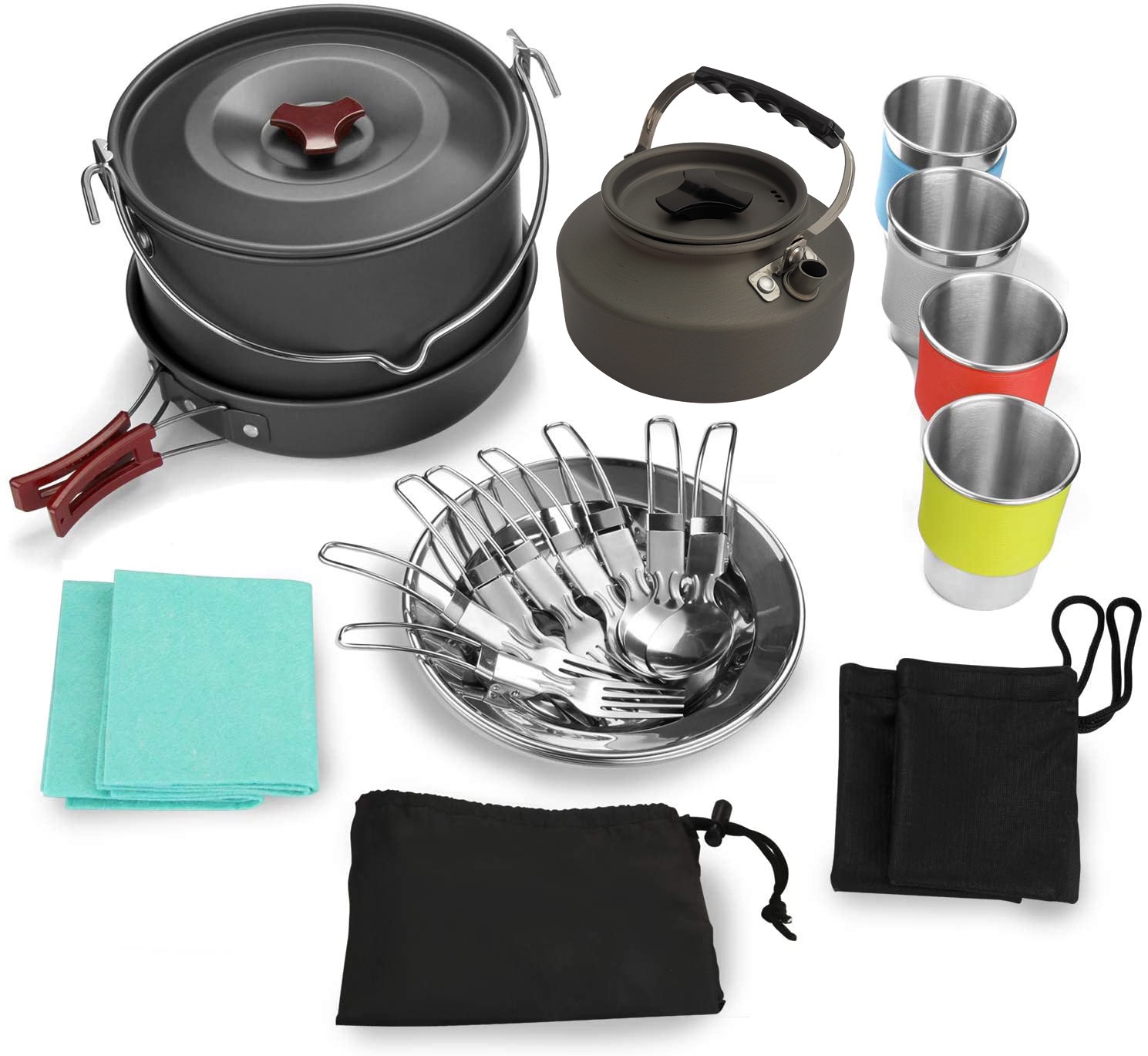 4-5 person aluminum outdoor ca - Camping Cooking One Pot 评论和价格