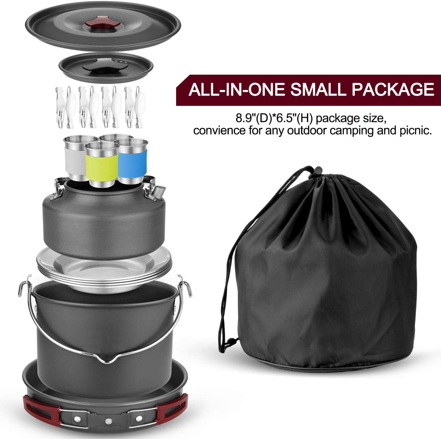 4-5 person aluminum outdoor ca - Camping Cooking One Pot 评论和价格