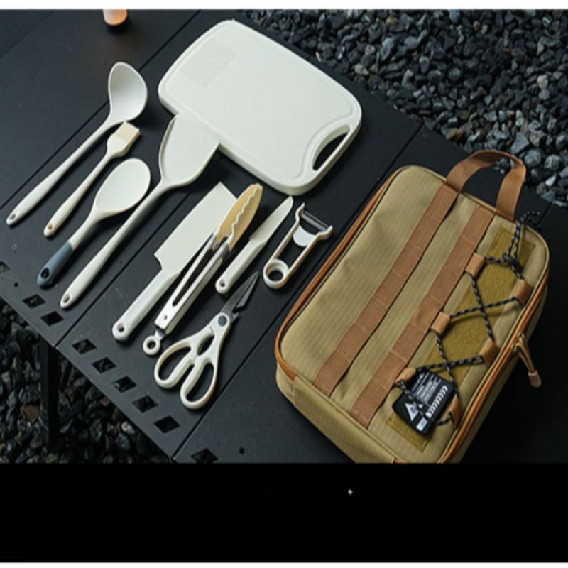 Portable 9Pcs Camping Kitchenw - Camping Cooking Equipment Bag 评论和价格