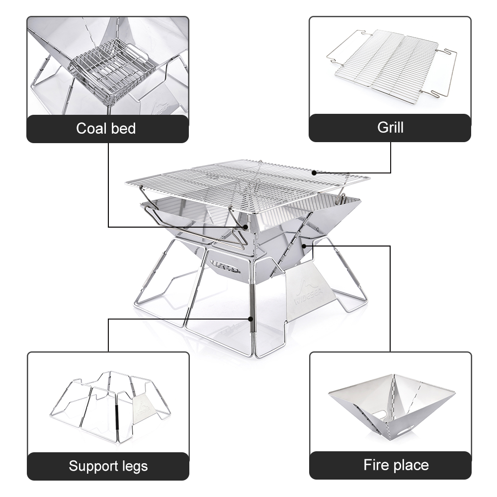Widesea Windproof Wood-Burning - Camping Cooking Fire 评论和价格