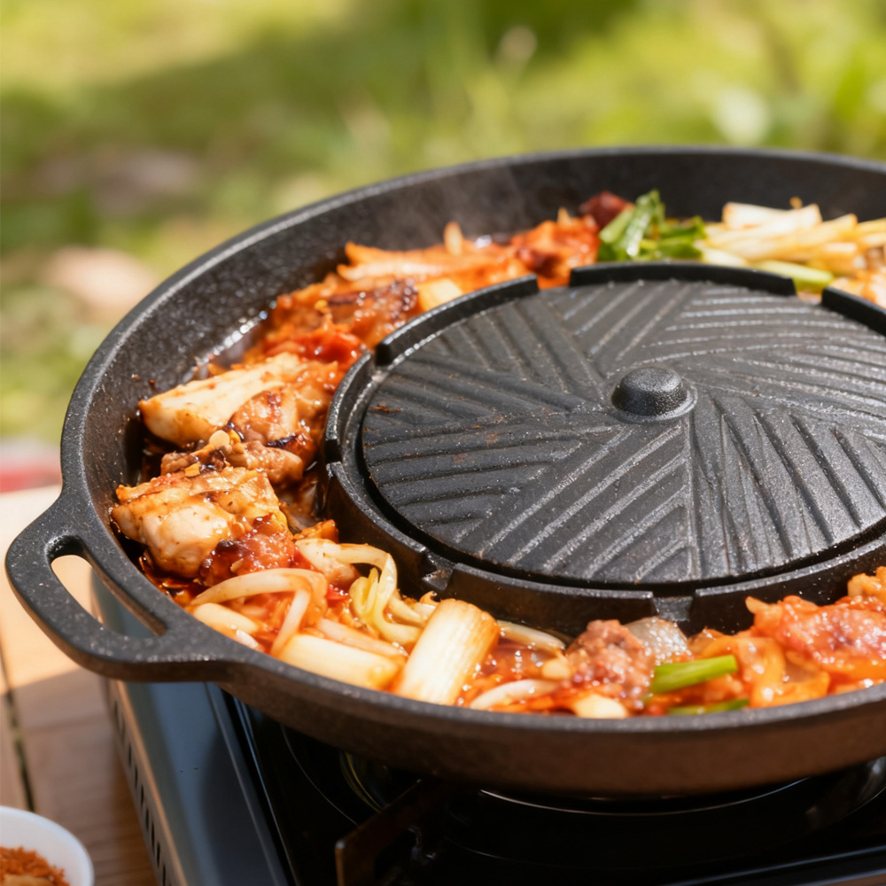 KOSUN Korean BBQ Grill Pan 2 i - Camping Cooking Tray 评论和价格