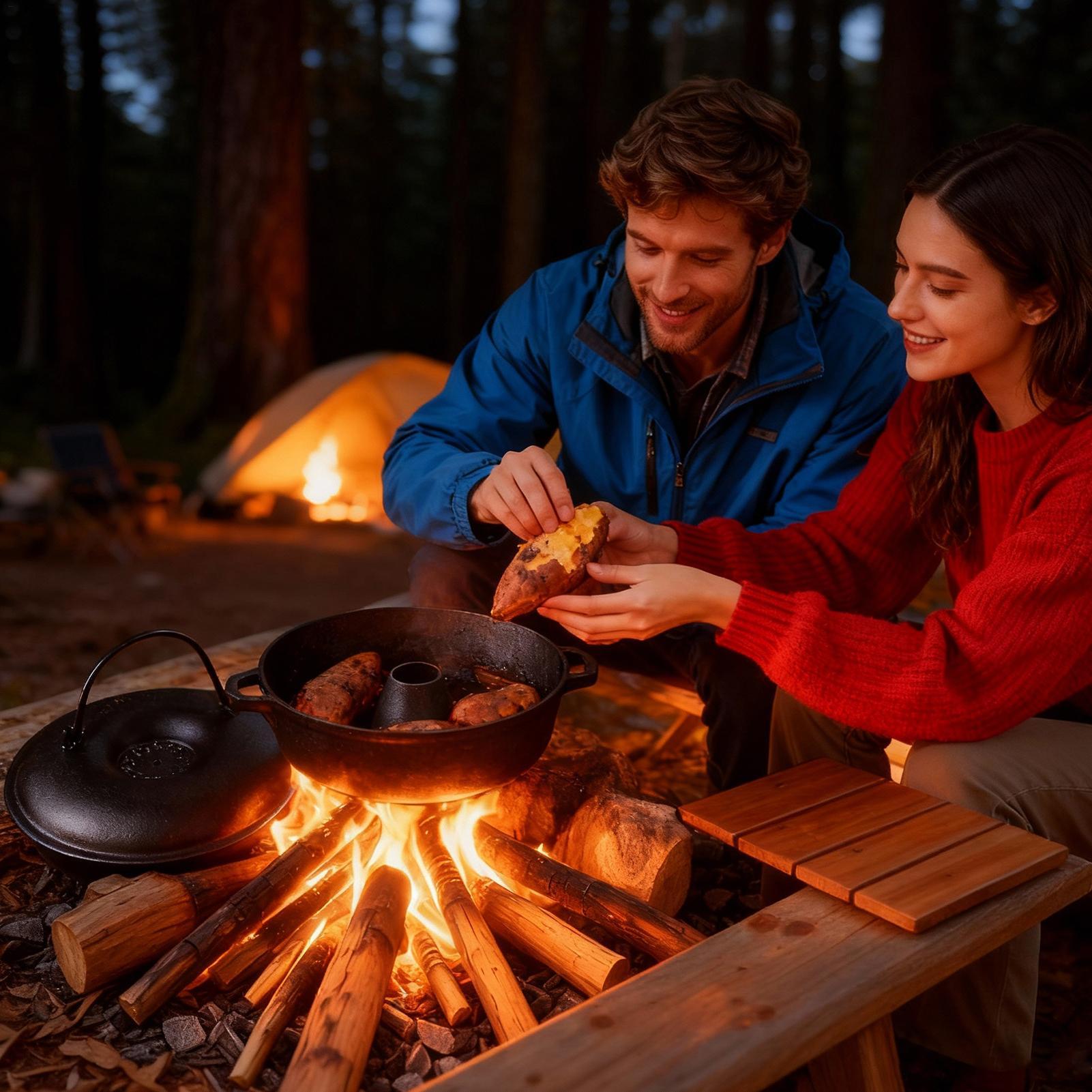 Cast Iron Cauldron For Cooking - Camping Cooking Dutch Oven 评论和价格