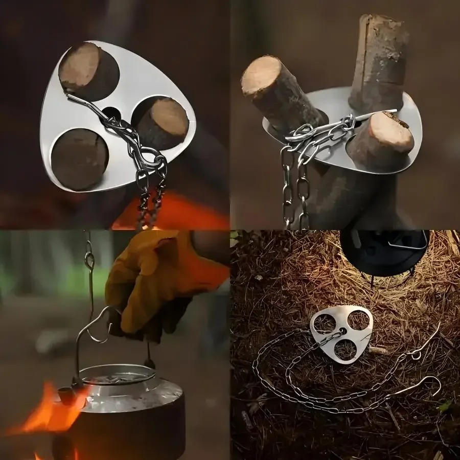 Portable Camping Tripod Fire P - Camping Cooking One Pot 评论和价格