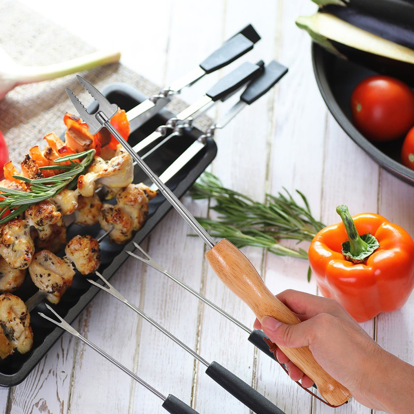 Stainless Steel Extendable Bbq - Camping Cooking Fire 评论和价格