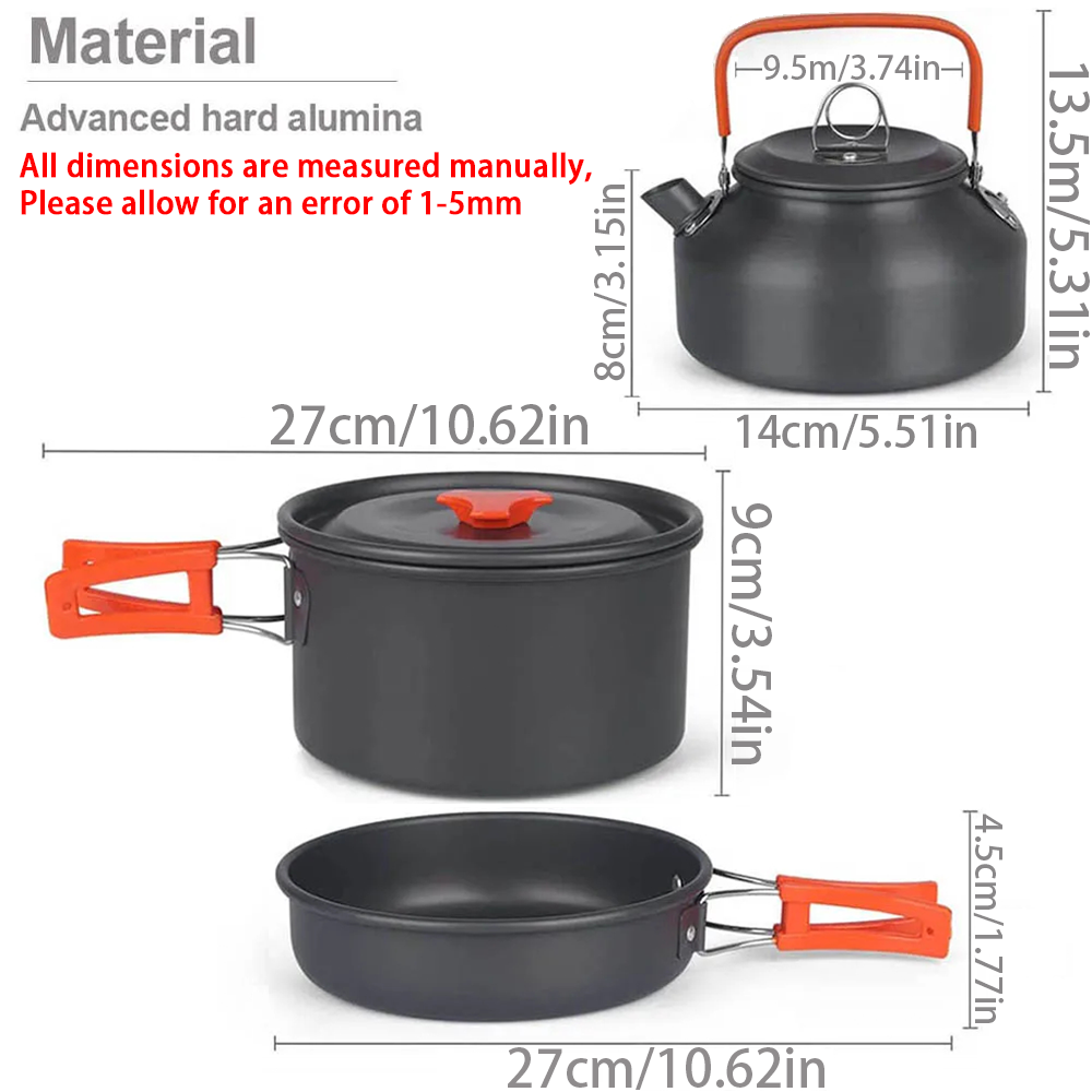 1pcs/1set Camping Cookware Kit - Camping Cooking Equipment Bag 评论和价格
