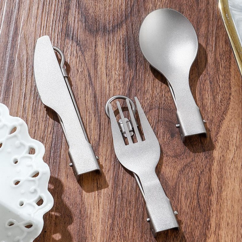 Titanium Foldable Utensil Set  - Camping Cooking Survival 评论和价格