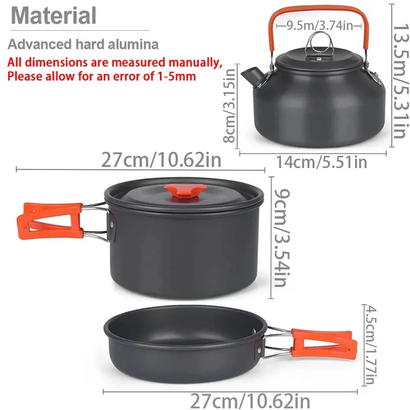 1pcs/1set Camping Cookware Kit - Camping Cooking Equipment Bag 评论和价格