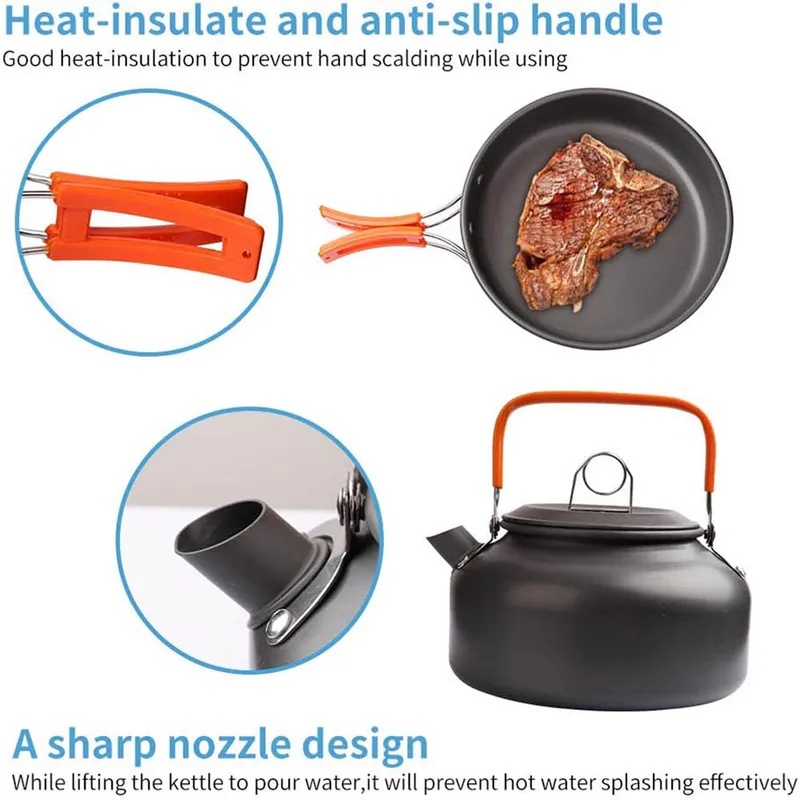 1pcs/1set Camping Cookware Kit - Camping Cooking Equipment Bag 评论和价格