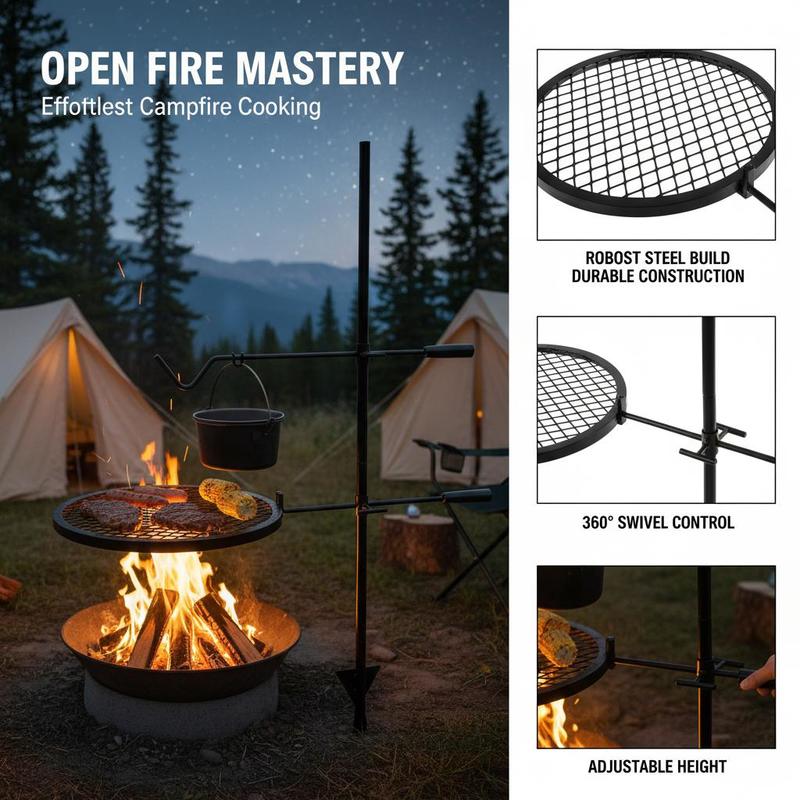 Rotating Cooking Grate 24x24 I - Camping Cooking Mesh 评论和价格