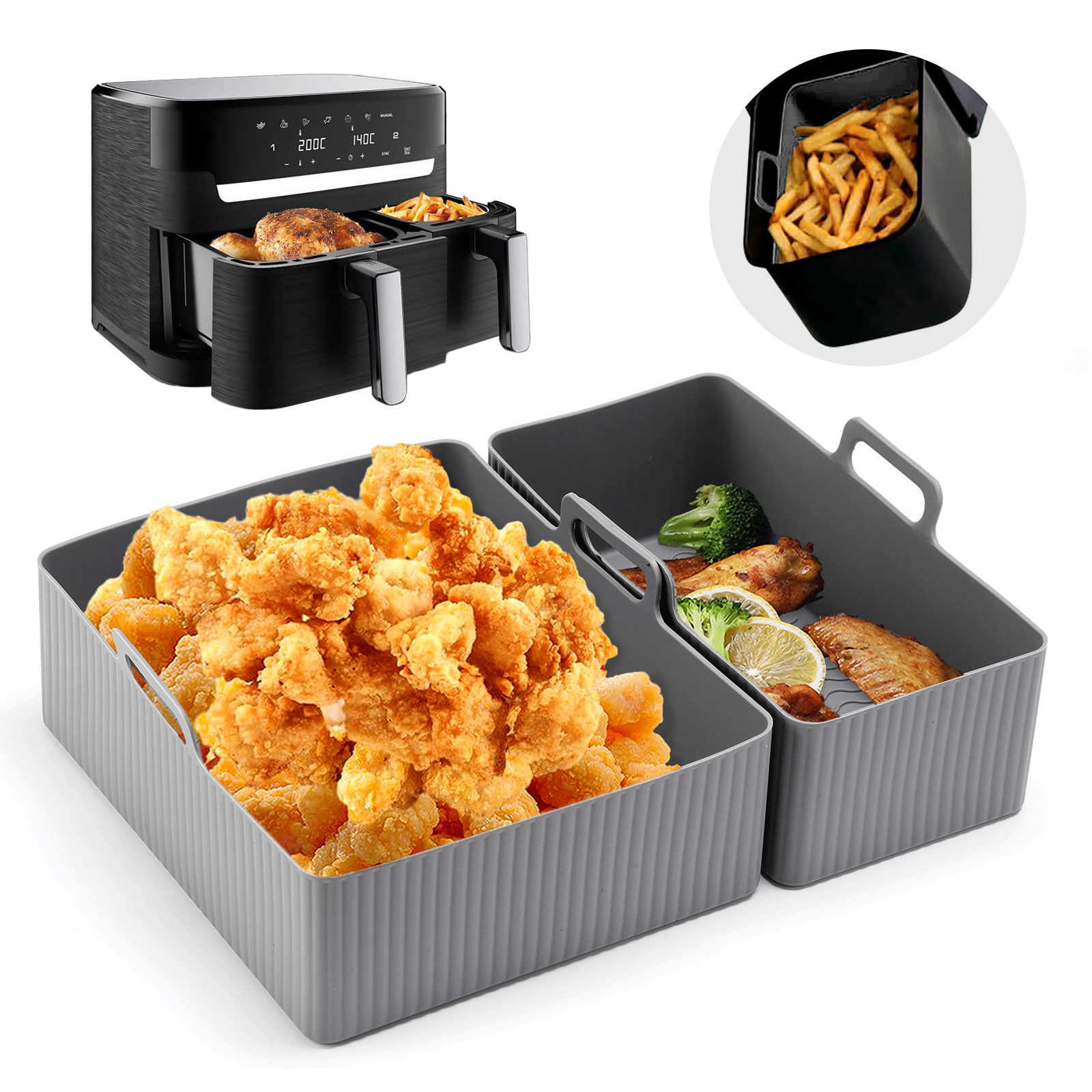 2pcs Set Silicone Air Fryer Ma - Camping Cooking Mat 评论和价格
