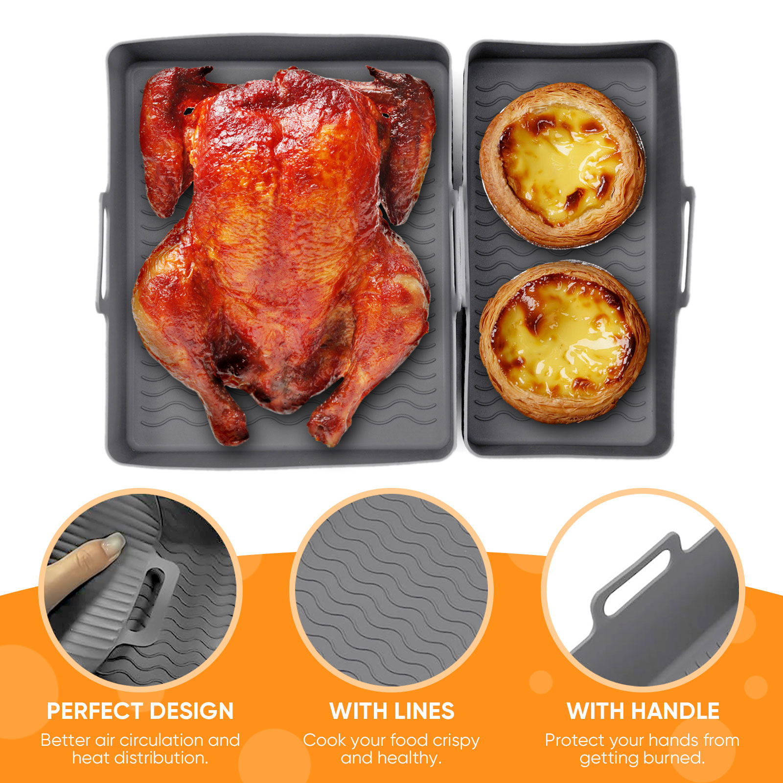 2pcs Set Silicone Air Fryer Ma - Camping Cooking Mat 评论和价格