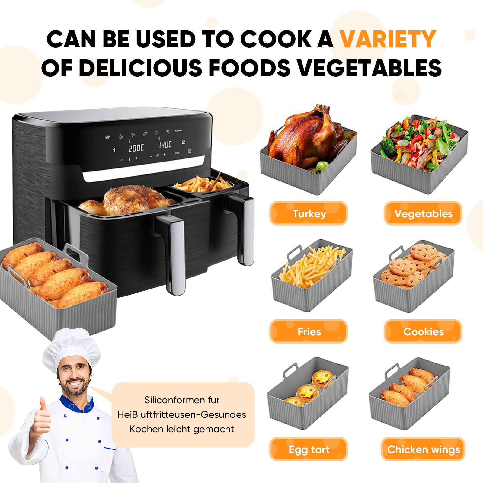 2pcs Set Silicone Air Fryer Ma - Camping Cooking Mat 评论和价格