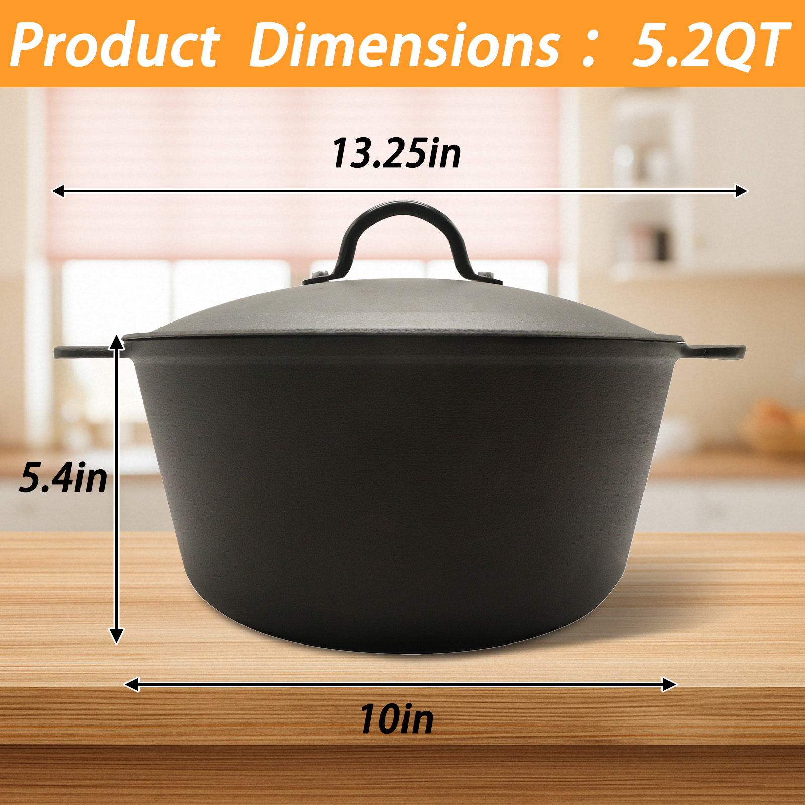 HANSMART 5.2Qt Lightweight Cas - Camping Cooking Dutch Oven 评论和价格